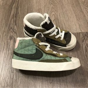 Nike Blazer Mid 77 BT Sneaker Olive Green/Pink DO5218-331 Toddler Size 9C
